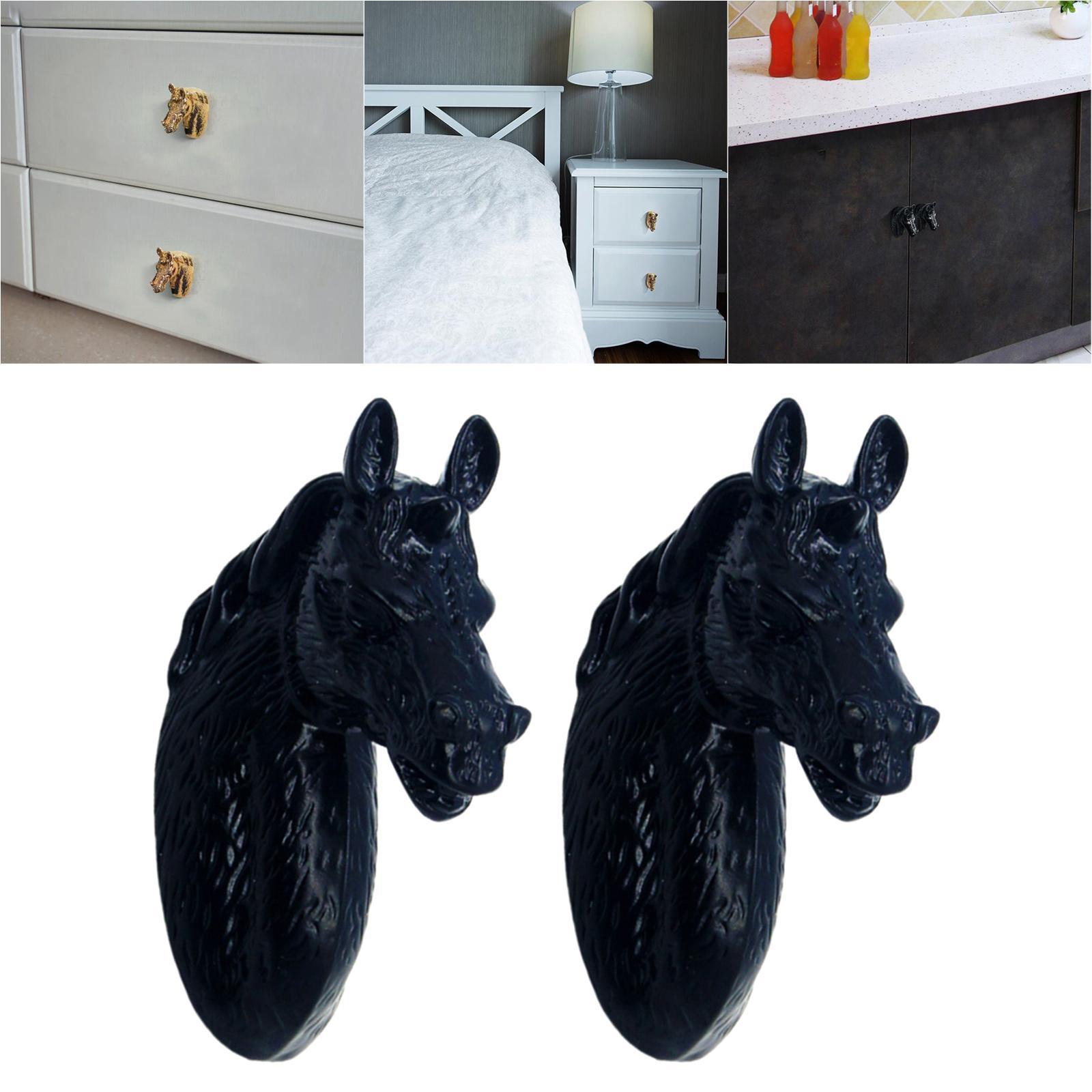 Horse Head Shaped Cabinet Door Handles Pulls Knobs Hardware with Screws