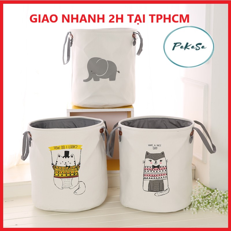 Giỏ Đựng Đồ Chơi Hình Thú Cho Bé Họa Tiết Dễ Thương PaKaSa - Hàng Chính Hãng 