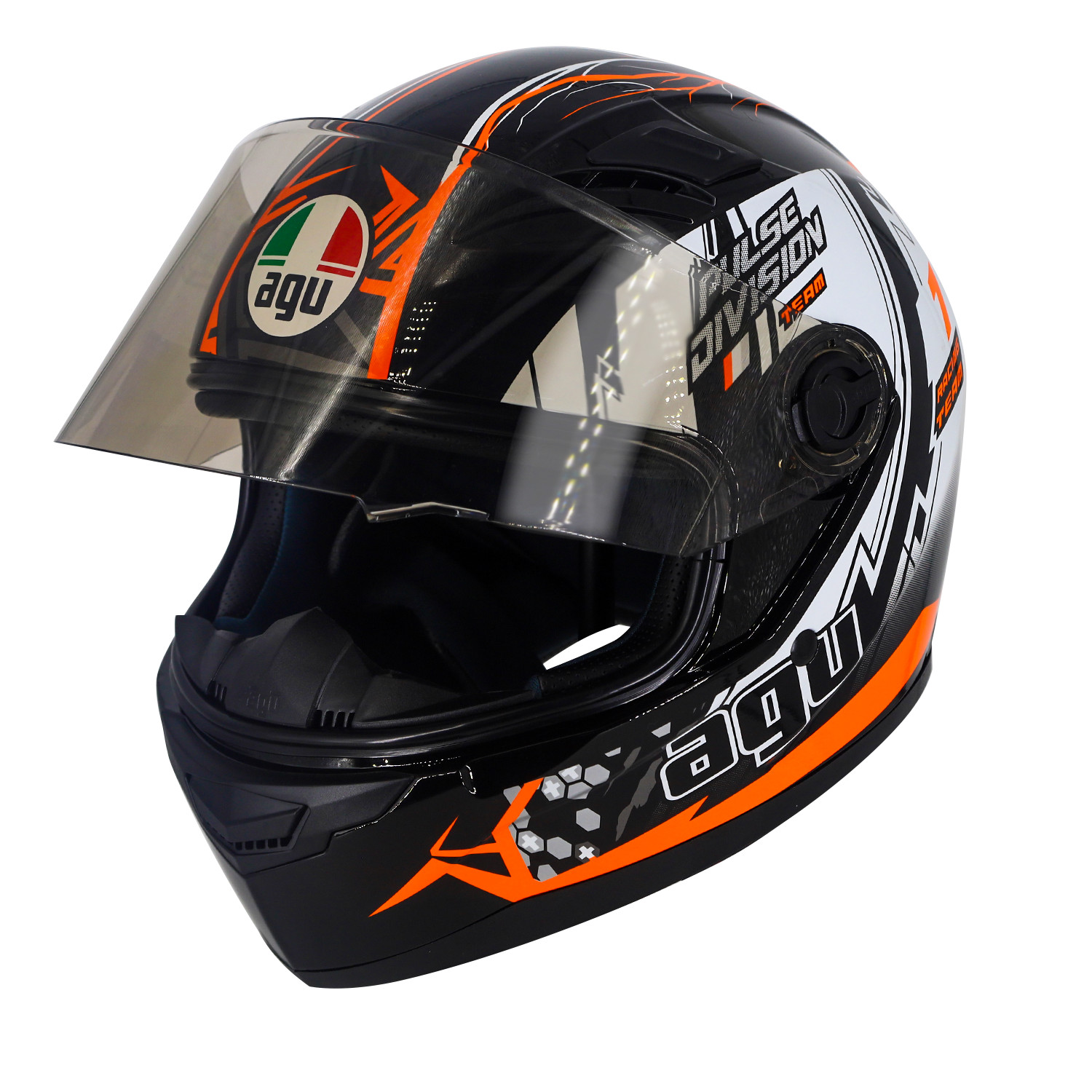 Mũ bảo hiểm Đẹp Moto Fullface Tem 75 Bóng _ Mũ Bảo Hiểm Phượt Fullface AGU có kính chắn gió, chống nắng, chông chói