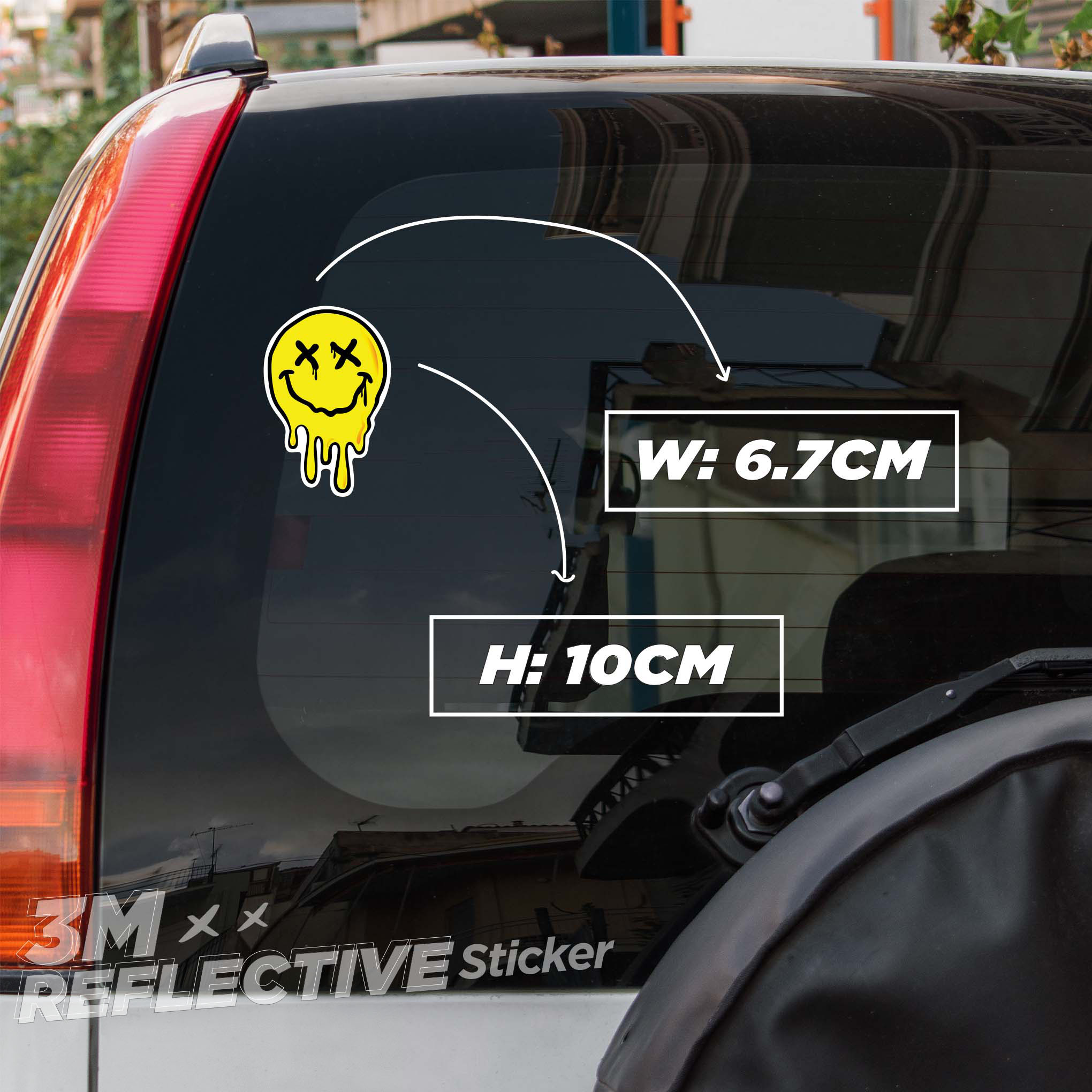 MELTING SMILE XX 3M - Reflective Sticker Die-cut Hình dán phản quang thương hiệu STICKER FACTORY