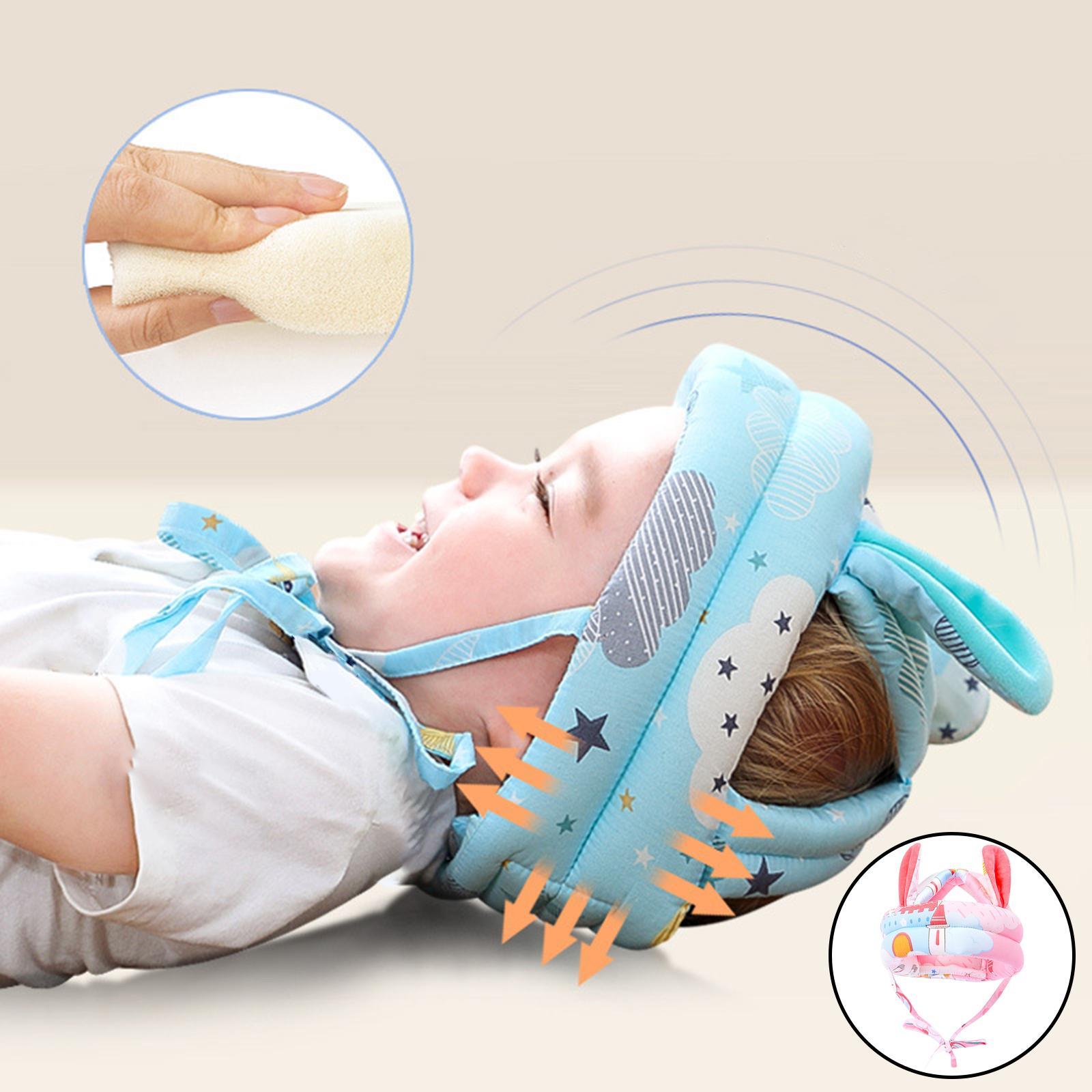 2x Adjustable Breathable Cotton Infant Safety Helmet for Walking Pink