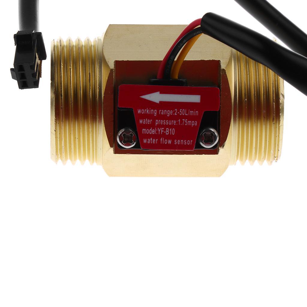 4pcs Copper G1 Thread Water Flow Sensor With Accuracy 1 ～ 25L / MIN ± 5% DC 5 ～ 15V