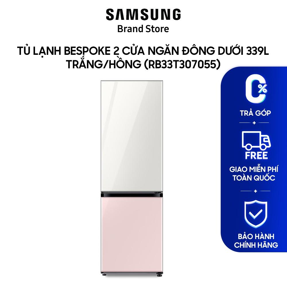 [Hàng chính hãng] Tủ lạnh Samsung BESPOKE 2 Cửa Ngăn Đông Dưới 339L màu Trắng/Hồng (RB33T307055)