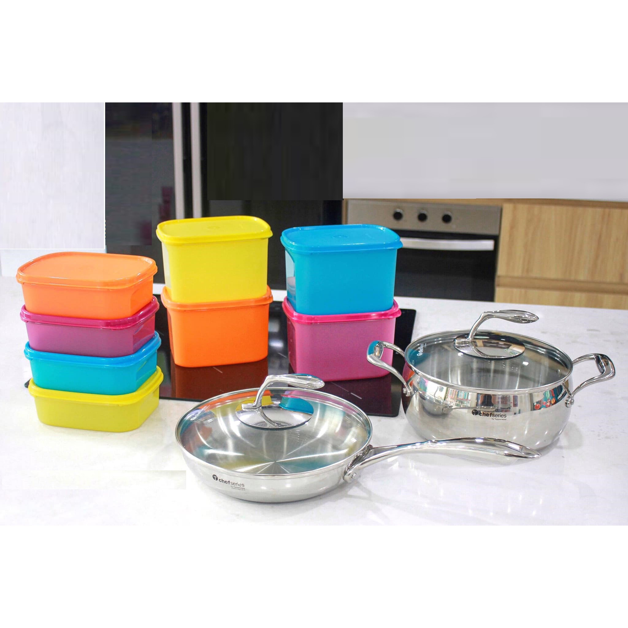 Bộ Nồi Chảo Tupperware Tặng Bộ hộp colordul - Mói 2021