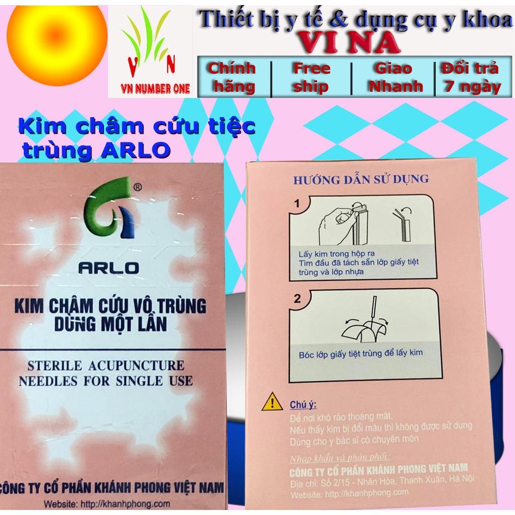 Kim châm cứu ARLO đã tiệt trùng ( hộp 100 cây), dùng một lần, đủ các số 1,2,3,6,7