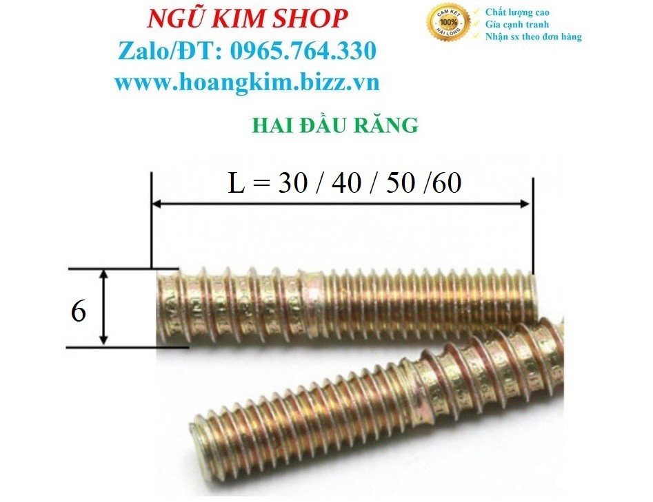 BULONG HAI ĐẦU RĂNG M4 Và M6