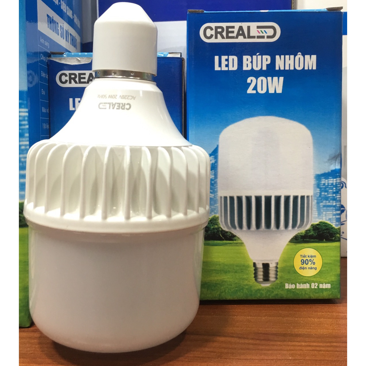 Bóng đèn led búp nhôm 20w thương hiệu CREALED siêu sáng, bền, tản nhiệt cực tốt, tiết kiệm điện năng ,tuổi thọ lâu