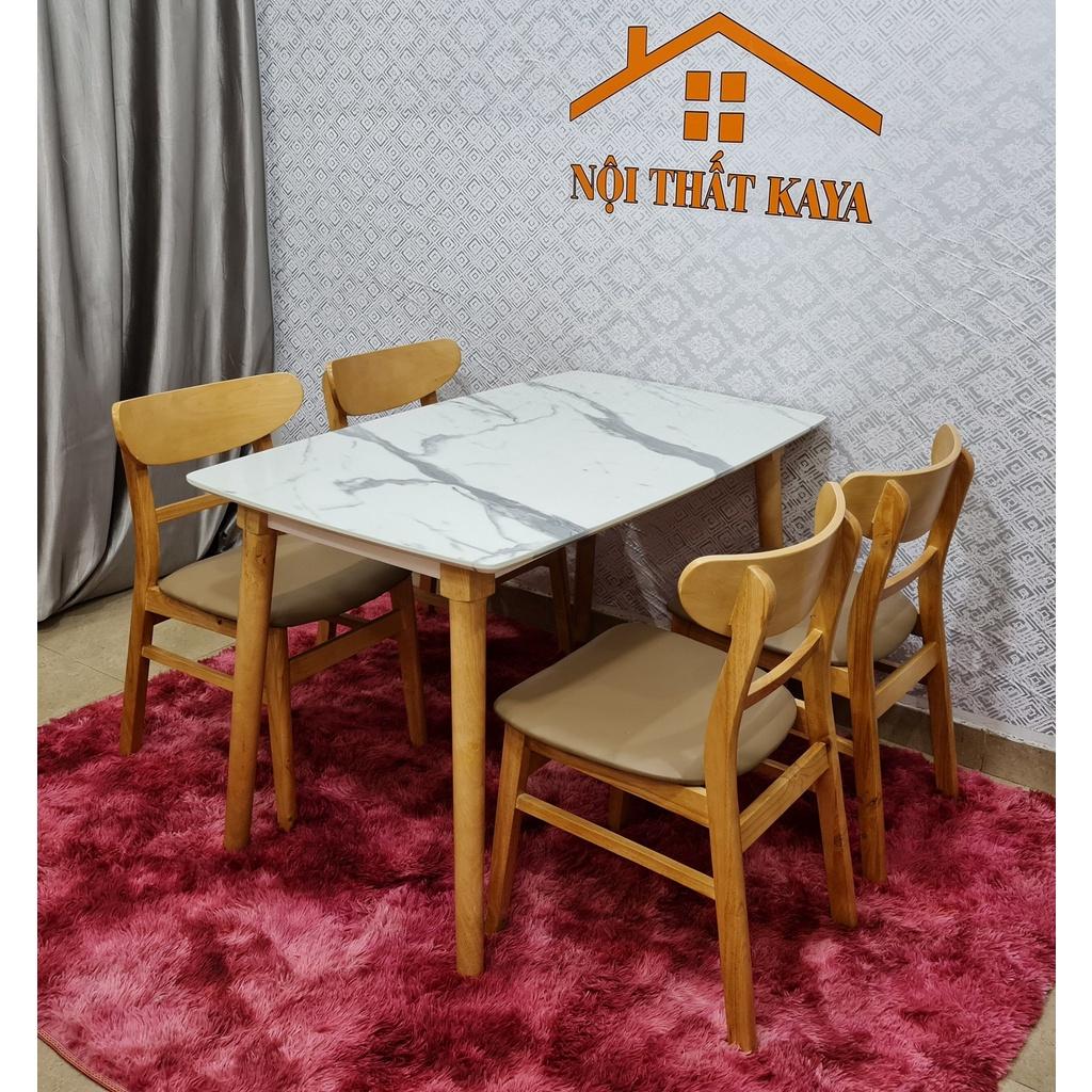 Set Bàn Ăn 4 Ghế Lunar Giả Đá