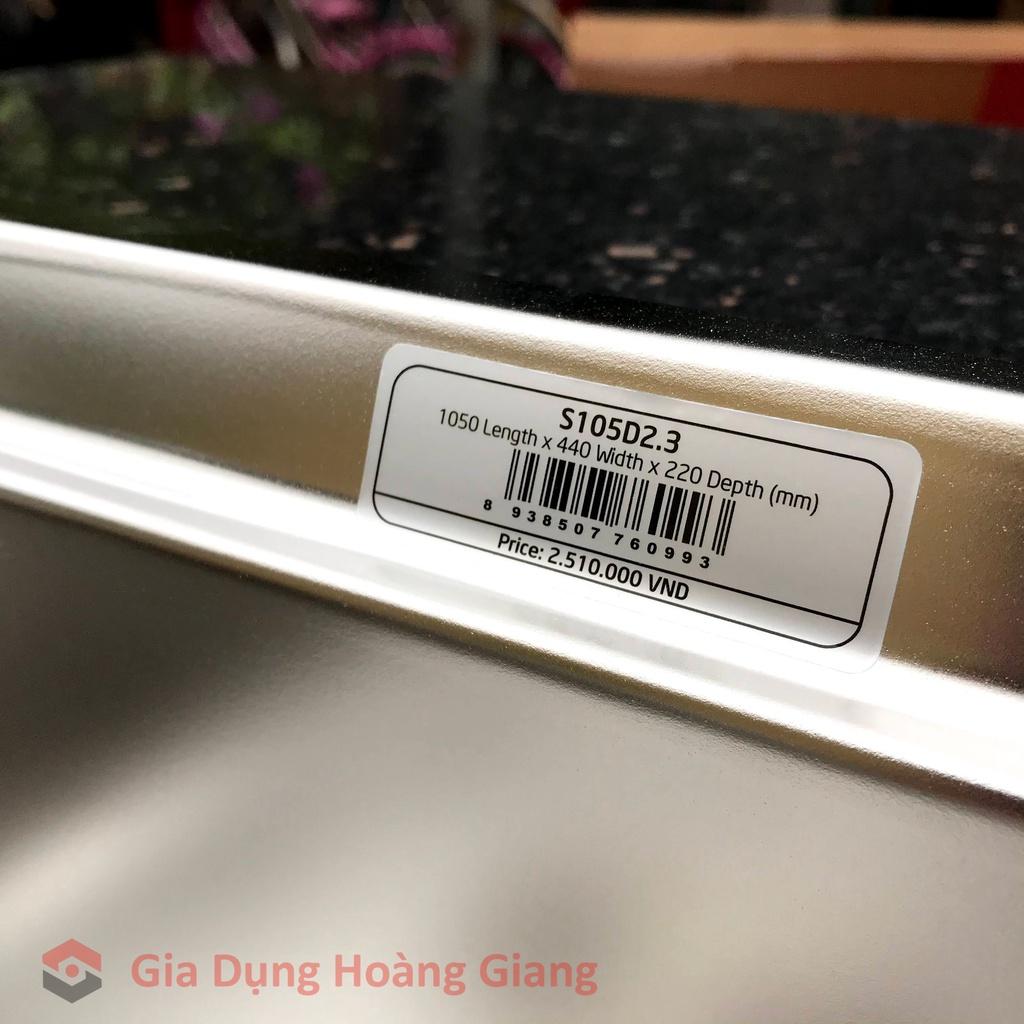 Chậu rửa bát Sơn Hà 2 hố có bàn S105 Inox 304 chính hãng - Bảo hành 5 năm