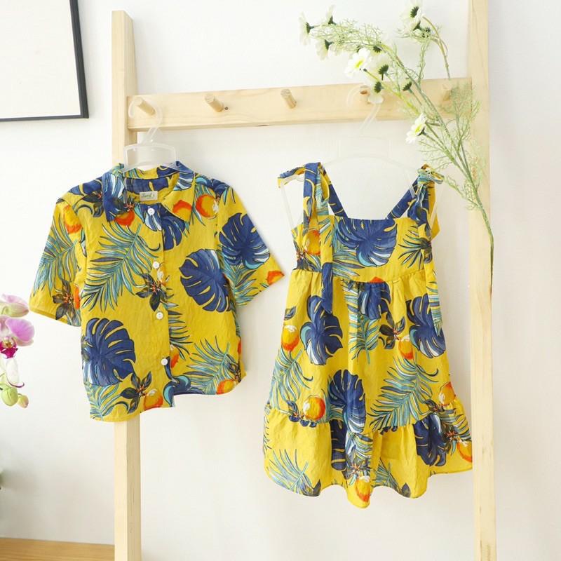 Set đồ cặp chị em lụa đũi siêu mát đón hè