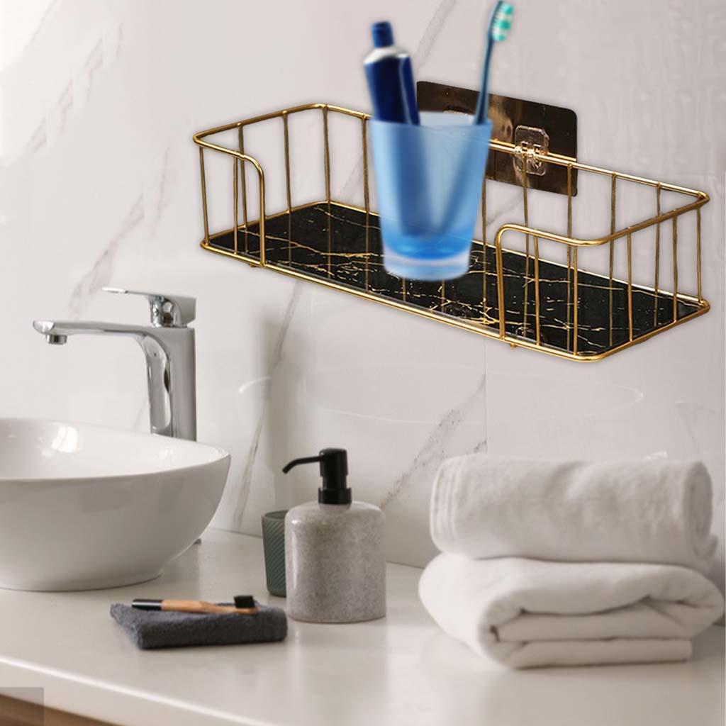 2x Wall Mounted Bathroom Shelf Cosmetic Storage Rack for Bathroom Hotel