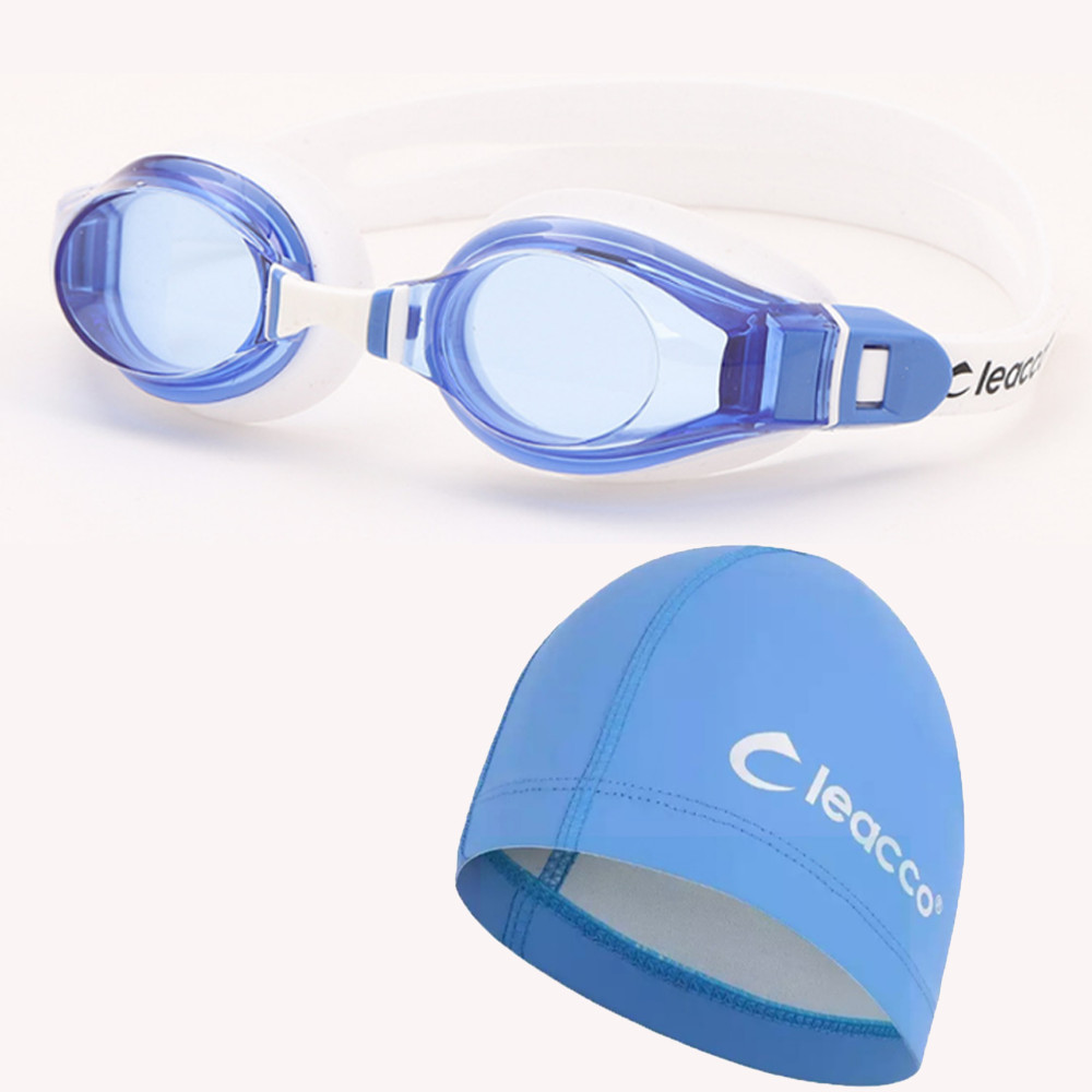 Kính bơi chống tia UV , Chống sương mù , bảo vệ mắt Cleacco, dây đeo được làm 100% silicone mềm mại, thoải mái tặng kèm nón bơi vải PU cao cấp Cleacco - Hàng chính hãng