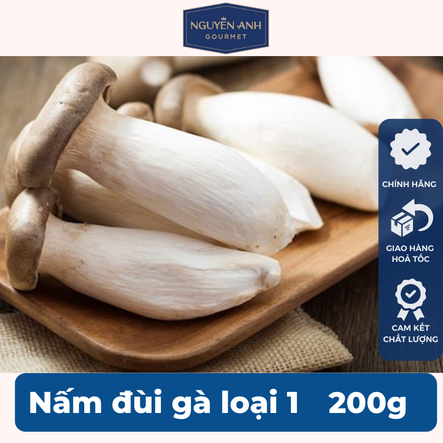 Nấm đùi gà tươi loại 1 200g nông trại Nấm Xanh