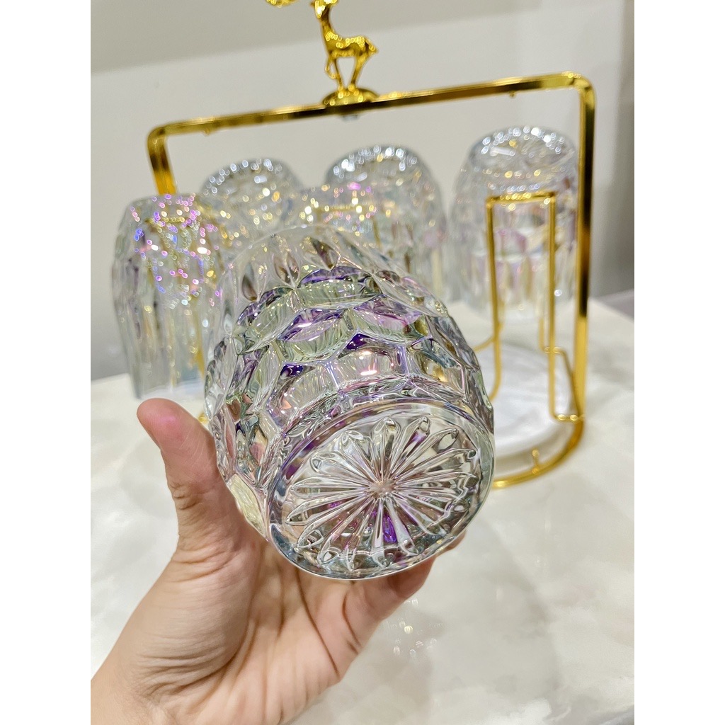 Set 6 cốc thủy tinh đổi màu cao cấp