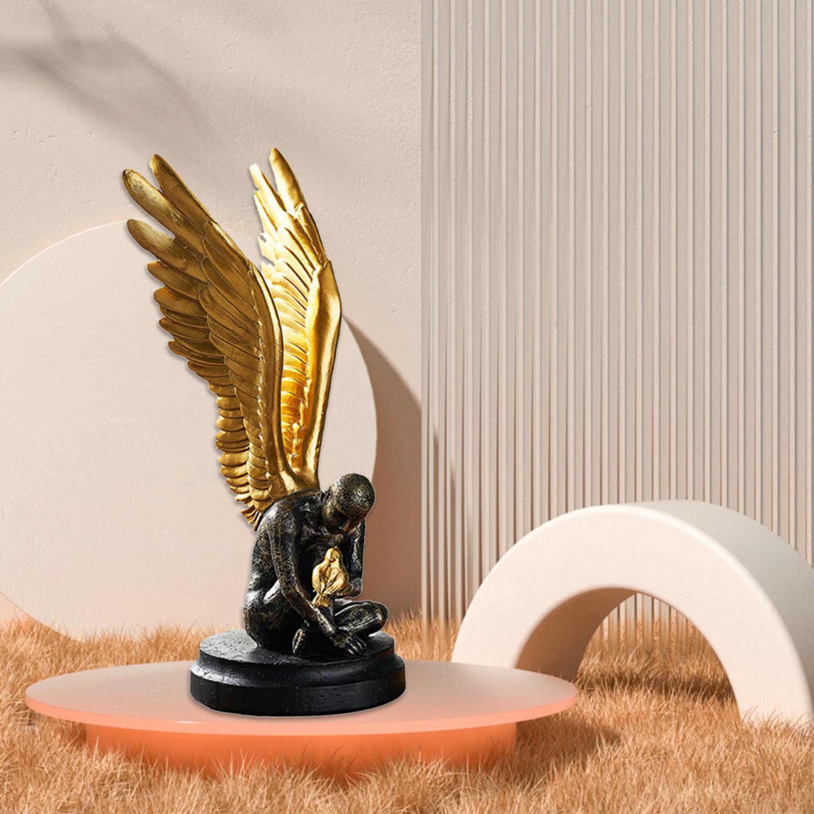 Angel Wing Figures Vintage Vivid Statue Crafts Bedroom  Decor