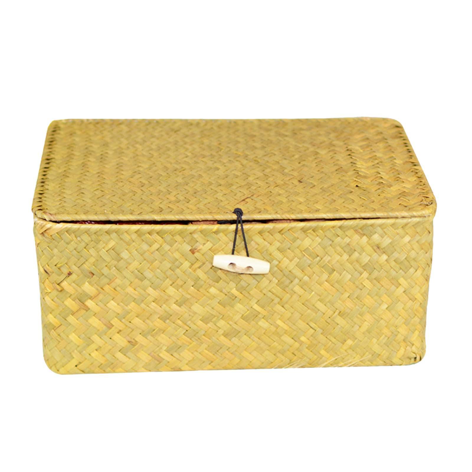 Rectangular Natural Seagrass Storage Basket Seagrass Organizer for Clothes