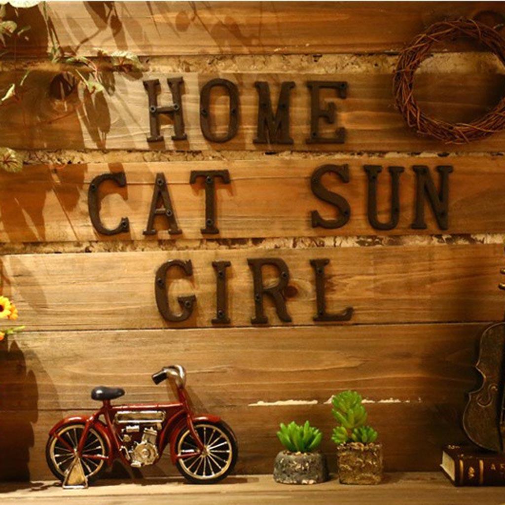 2Pcs Letter T & O Rustic Cast Iron Home House Letter Black Easy Install