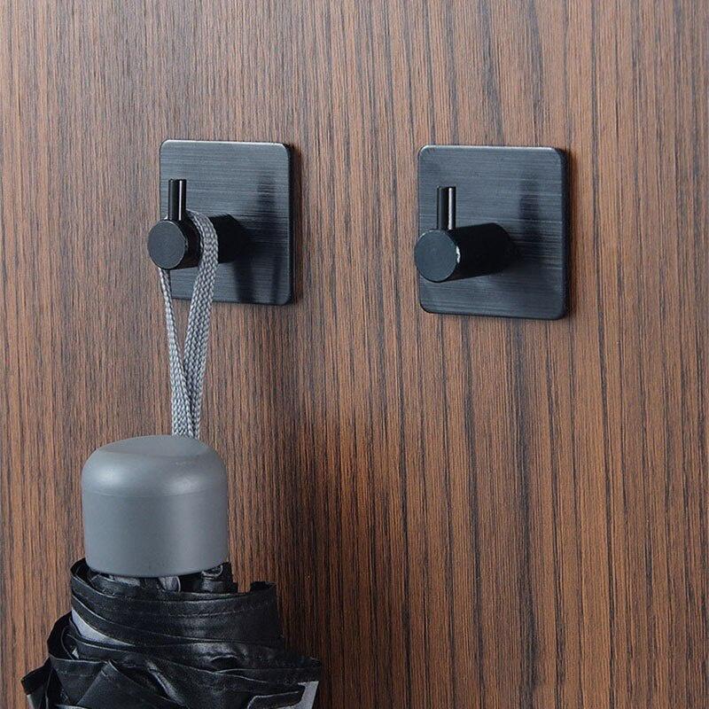 Durable Aluminum Door Hook Self Adhesive Home Wall Door Hook Clothes Hange Bags Key Rack Kitchen Towel Hanger Hook Supplies