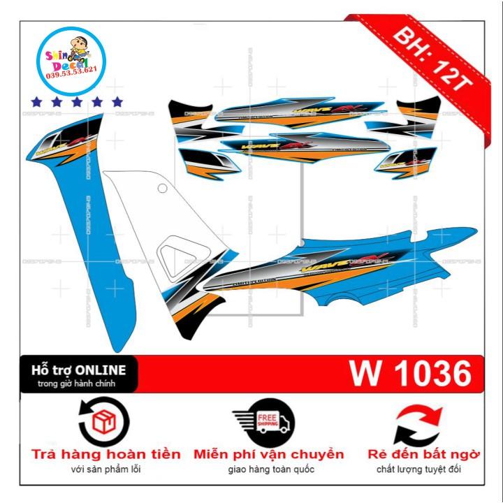 Tem rời wave a 2016 dán xe xanh