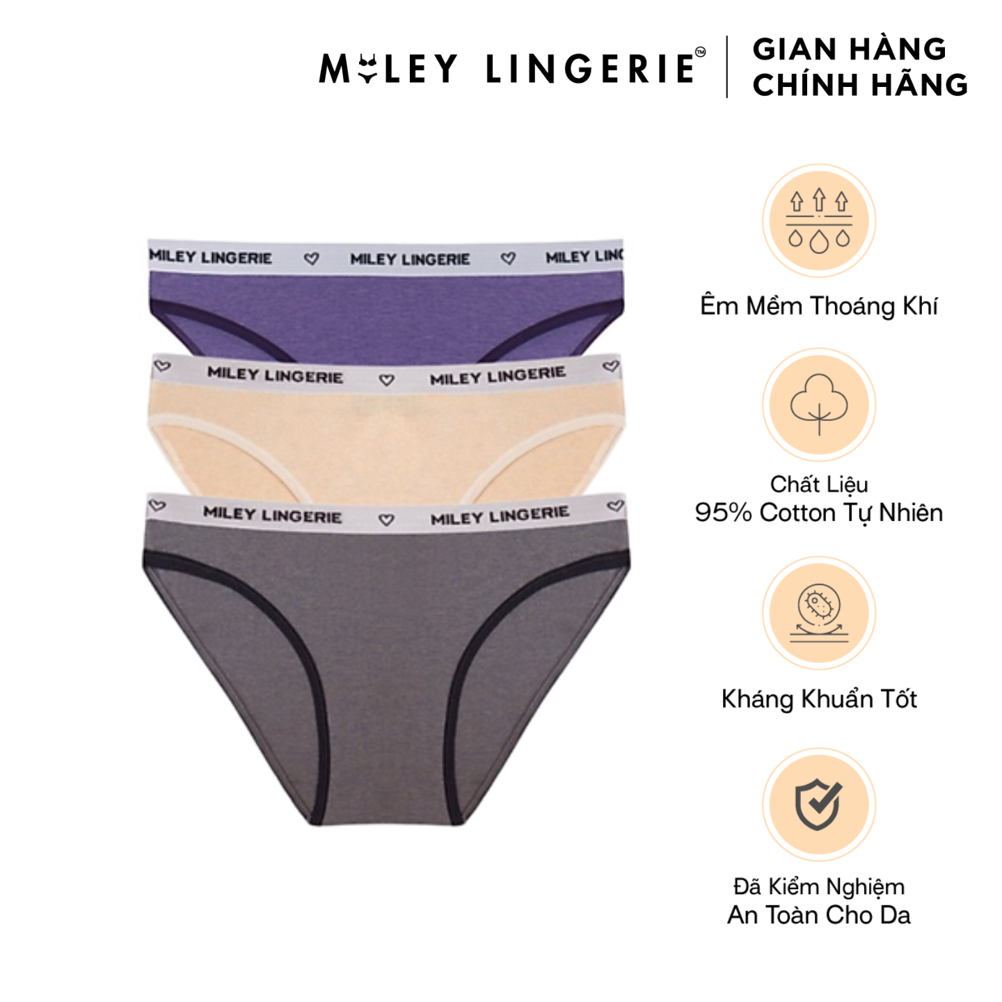 Hình ảnh Combo 3 Quần Lót Nữ Bikini Melange Active Miley Lingerie FCB0900-1100-1400 - Giao màu ngẫu nhiên