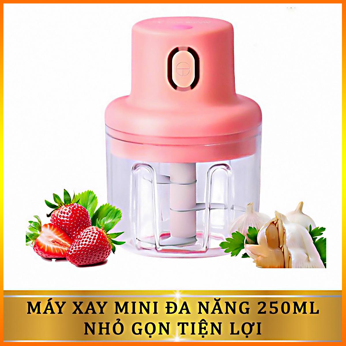 Máy Xay Tỏi Ớt Tích Điện Mini Có Cổng Sạc Usb - Đa Năng Thể Tích 250Ml Dễ Dàng Sử Dụng - Hàng Loại 1