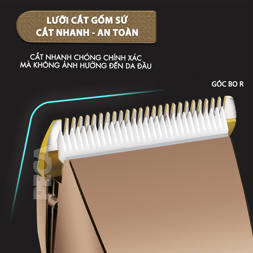 Tông đơ cắt tóc không dây Kemei KM-1255 dùng cho cá nhân và gia đình - Hàng chính hãng