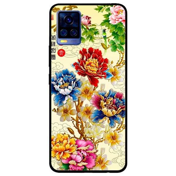 Ốp lưng dành cho Vivo V20 mẫu Mẫu Đơn Vàng Xanh