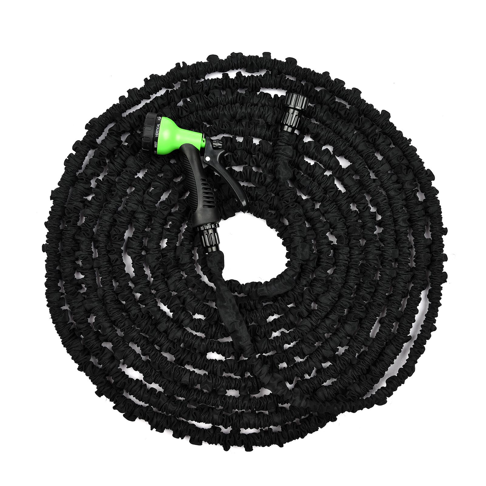 100FT Lightweight Expandable Garden Hose Flexible Water Hose with 3/4-inch Solid Fittings and 8-Function Spray Nozzle High-Strength Fabric Cover with Double Latex Core Soaker Hose