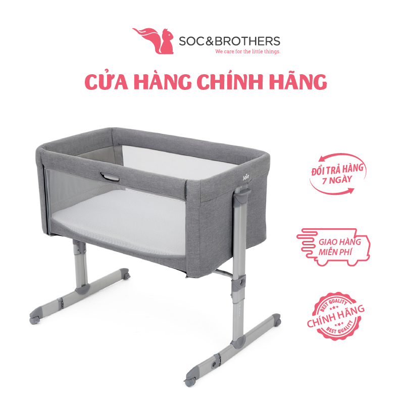 Nôi ngủ cạnh giường Joie Roomie Gray Flannel