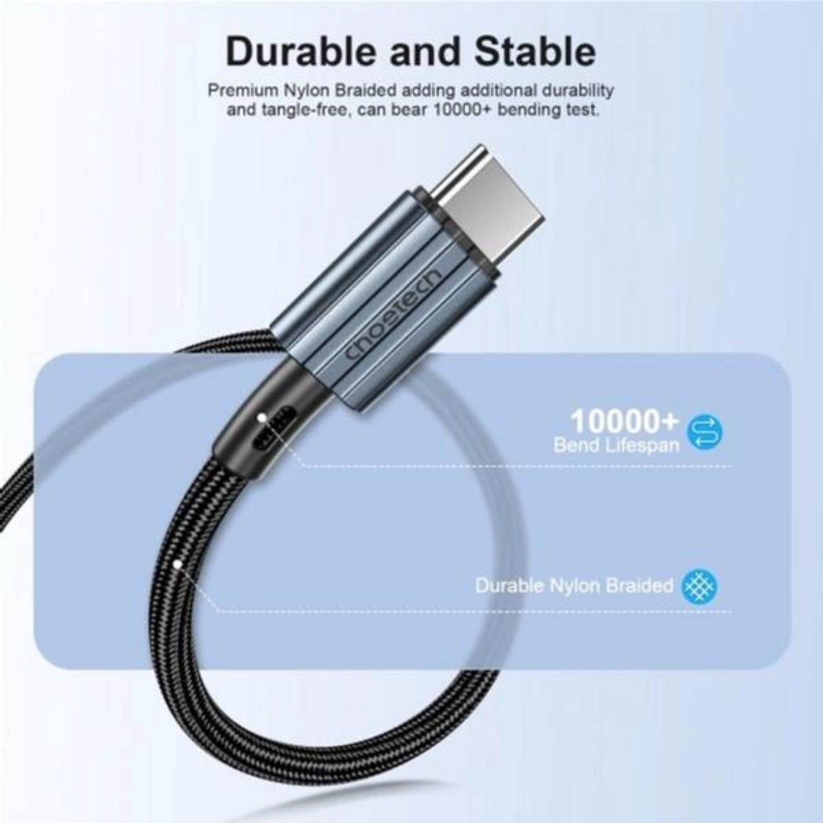 Cáp sạc Choetech XCC-1014/ XCC-1015 nhanh và truyền dữ liệu Type C to Type C 60W  Series- Hàng chính hãng