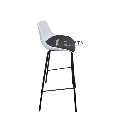 Ghế quầy bar có lưng tựa nhựa thoải mái nệm ngồi vải êm ái CB01004- F Nội thất Capta Chân ghế sắt sơn tĩnh điện cao cấp chắc chắn bền bỉ