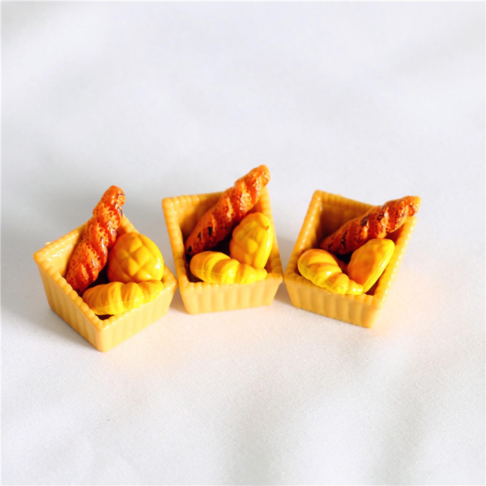 4Pcs 1/6 1/12 Dollhouse Mini Artificial Bread Models Delicate Craft Portable