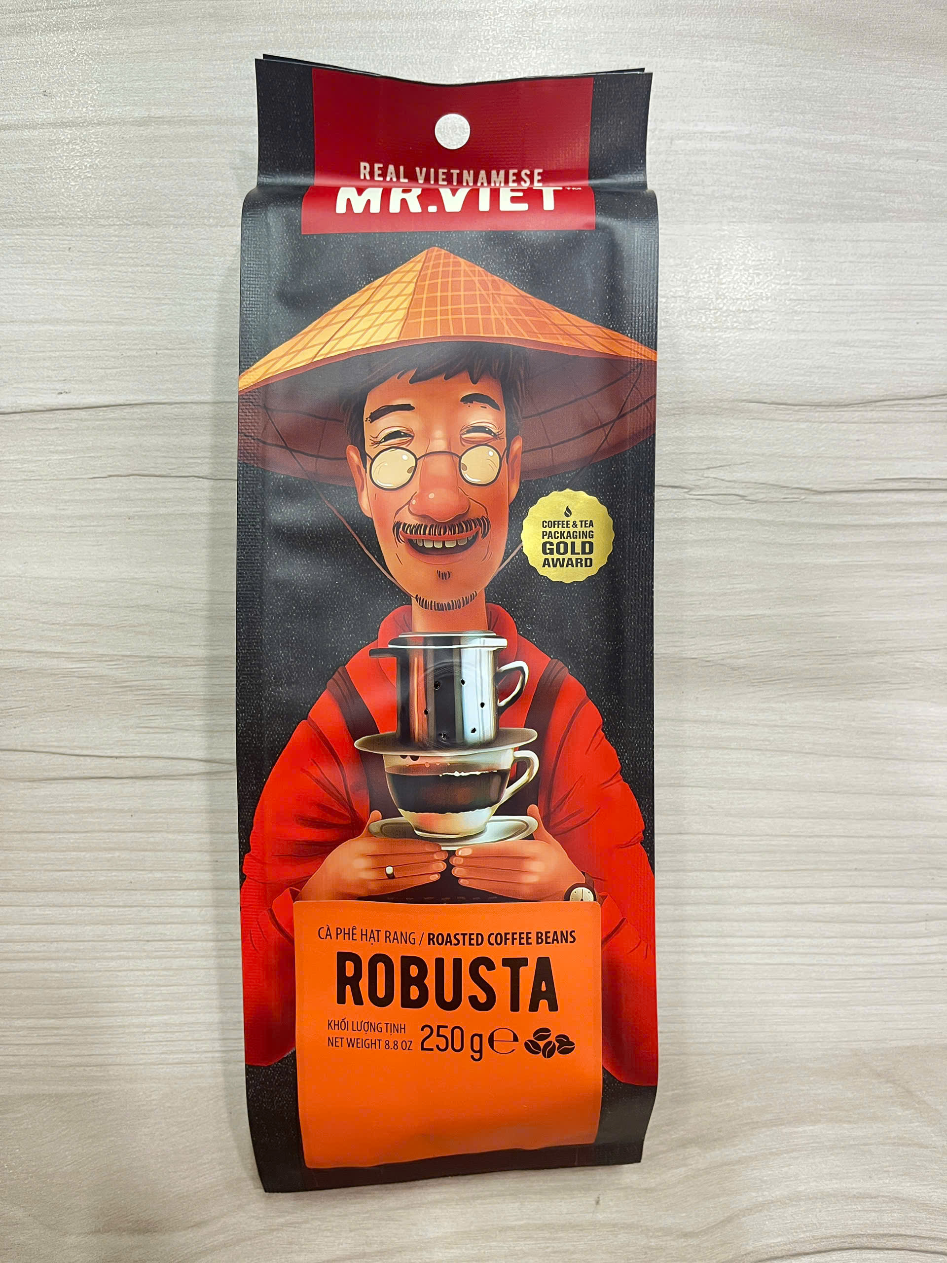 Cà phê hạt rang Robusta Mr Viet 250g - Robusta Roasted Coffee 250g