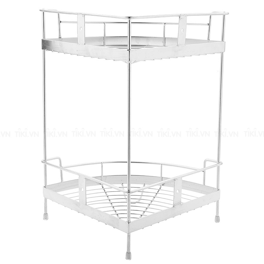 Kệ Góc 25cm 2 Tầng Inox 304 Có Chân Đứng