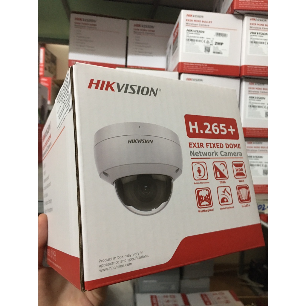 Camera IP Dome 2MP HIKVISION DS-2CD1123G0-IUF trong nhà, ngoài trời có mic - Hàng chính hãng