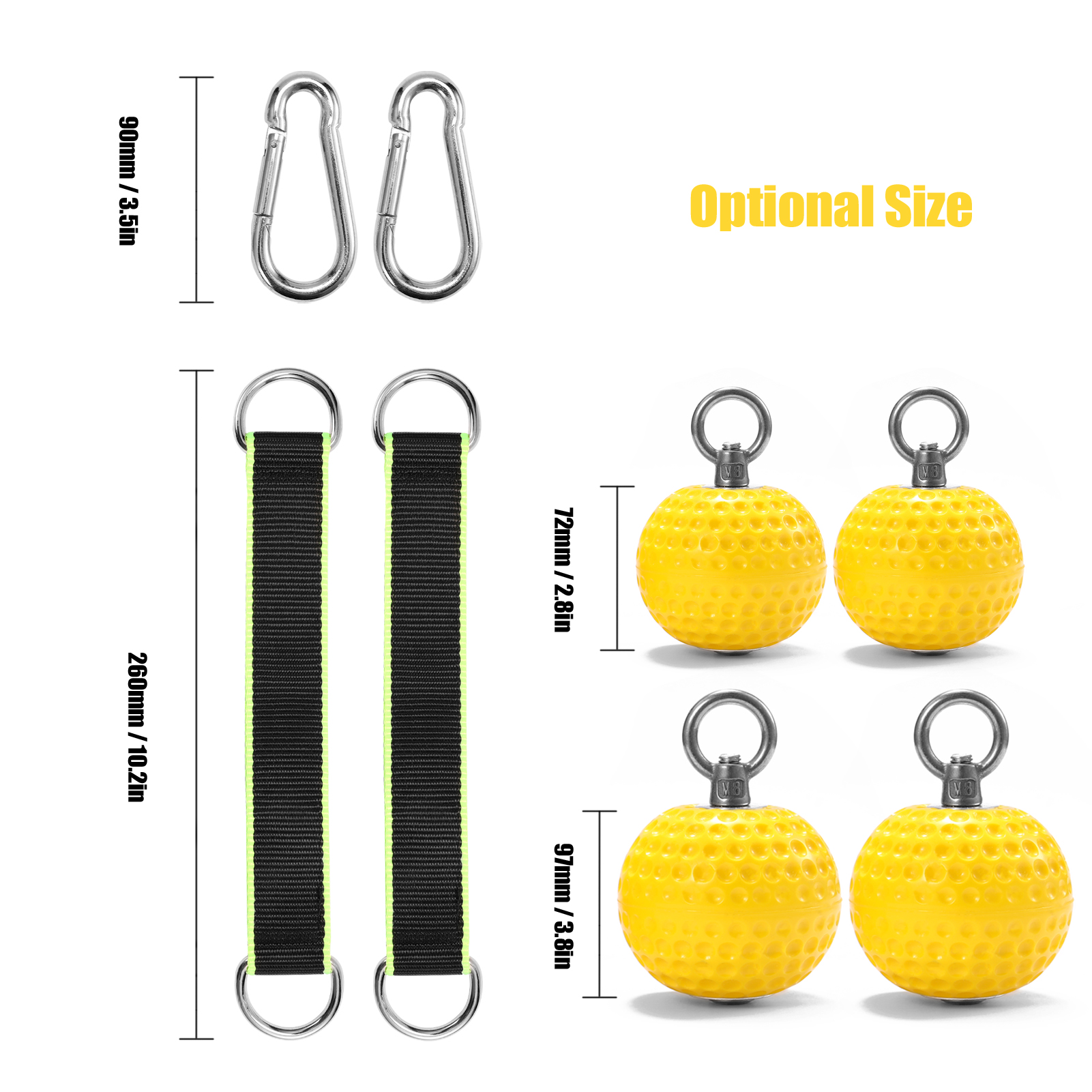 Dây đai có móc tập luyện cơ tay, lưng có tay cầm bằng bóng