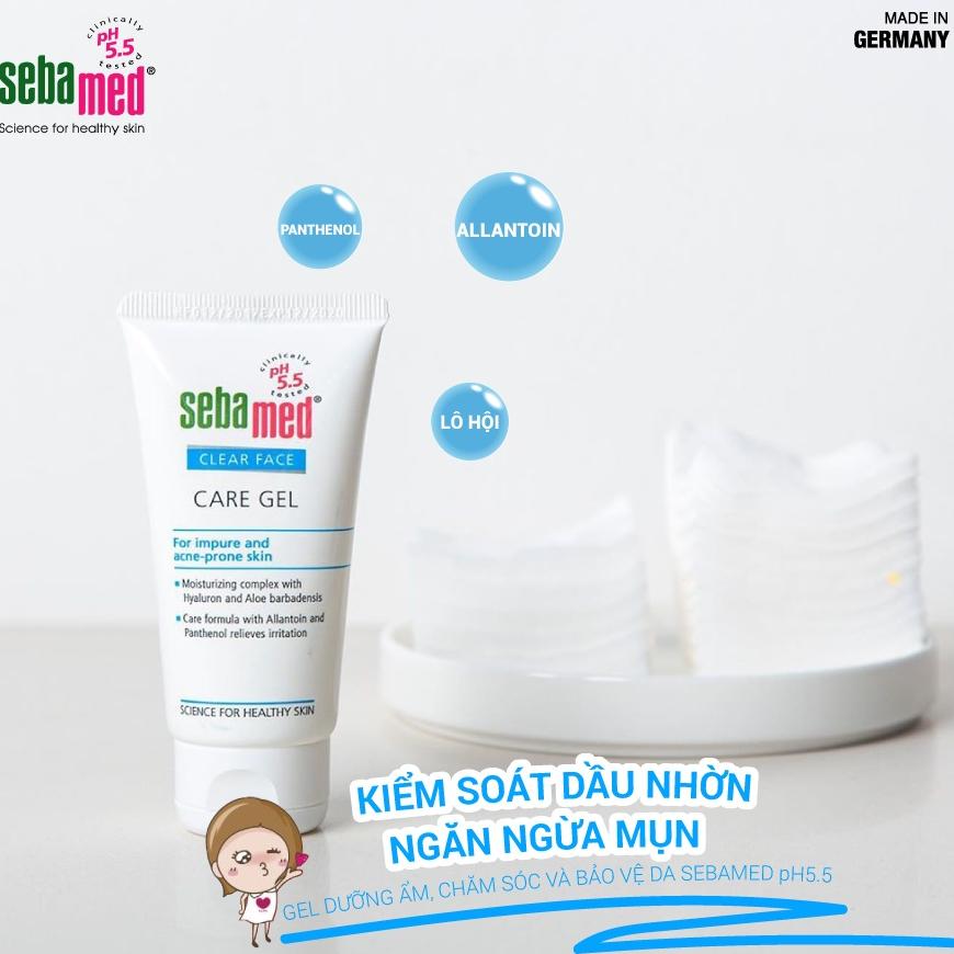 Gel dưỡng ẩm chăm sóc và bảo vệ da Sebamed Face Care Gel pH5.5 dung tích 50ml