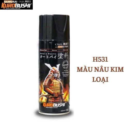 COMBO Sơn Samurai màu nâu kim loại H531 gồm 3 chai đủ quy trình độ bền cao (Lót - Màu H531 - Bóng )