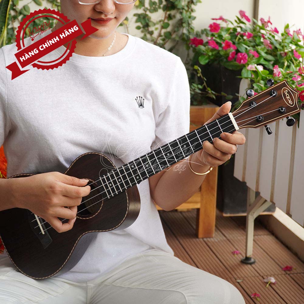 Đàn Ukulele Tenor SQOE UK-26R, Mặt Đàn Gỗ Hồng Sắc