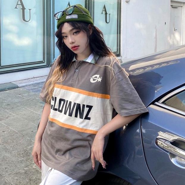 Áo thun polo nam nữ tay lỡ Polo Colors Block unisex form rộng, cổ bẻ
