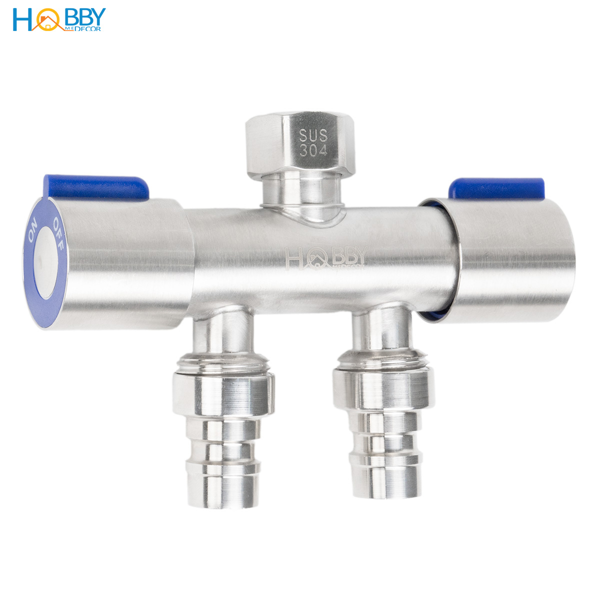 Van chia nước 2 đầu vặn cho dây cấp inox 304 Hobby home decor DNV2