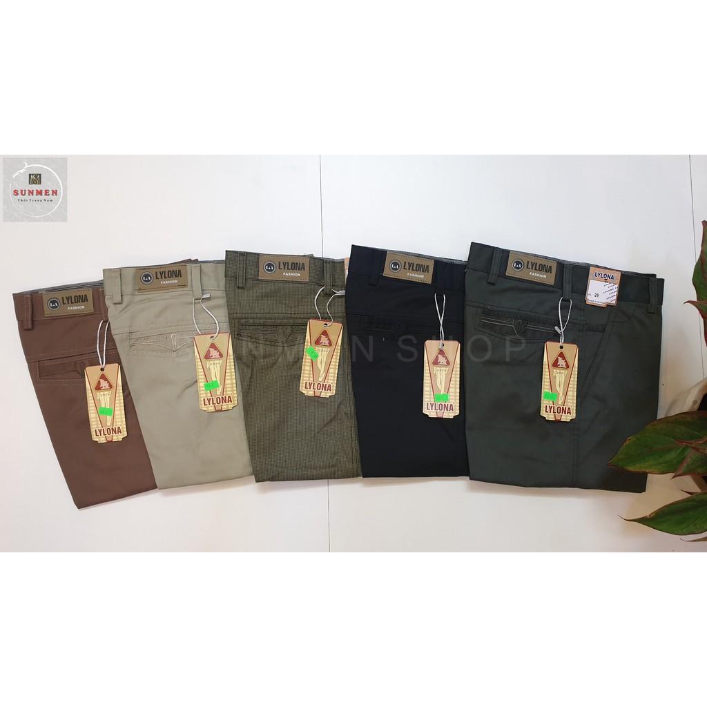 Quần Dài Kaki Nam Trung Niên Chất Dày Form Rộng Ống Suông Dành Cho Công Sở Thanh Lịch SUNMEN Size Nhỏ Từ 28 - 34