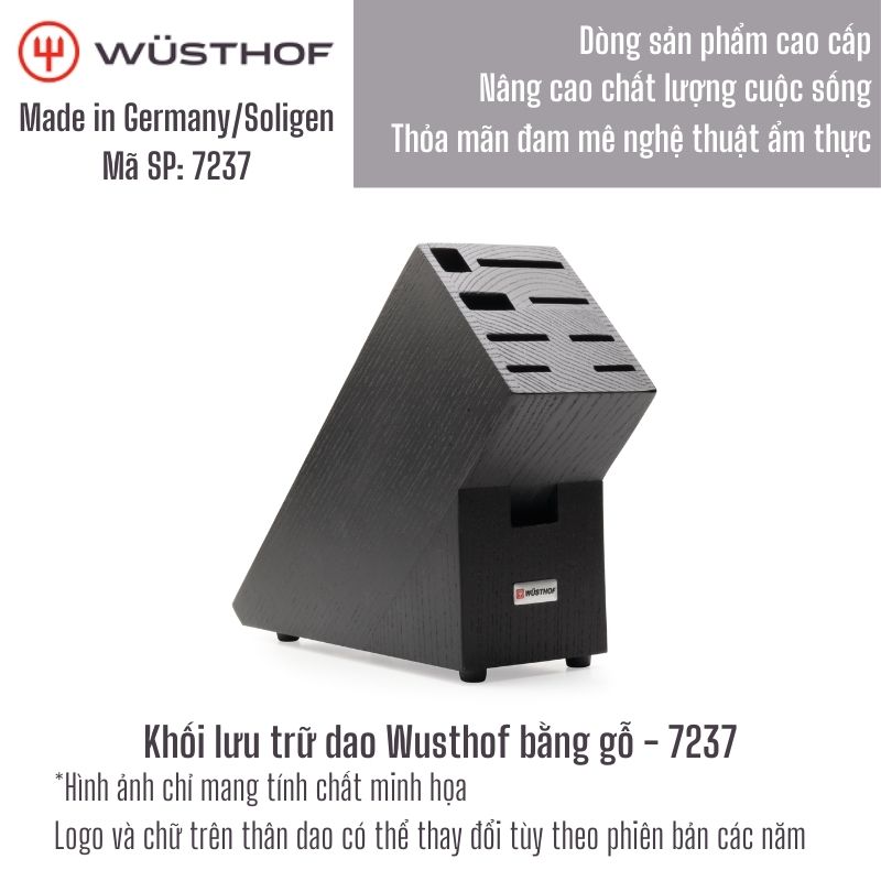 Khối Để Dao 9 Chỗ WUSTHOF Chất Liệu Gỗ Tro Cao Cấp 7237 - Sản Xuất Tại Solingen Đức (Hàng Chính Hãng)