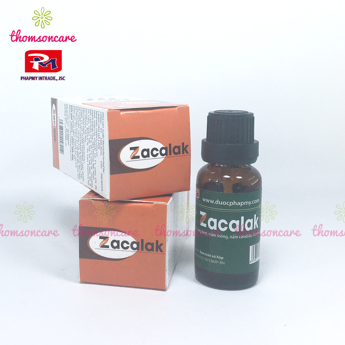 Zacalak - Lọ 10ml - Bôi hắc lào, lang ben, hỗ trợ giảm nấm móng - Từ cồn povidone Iod và Miconazole