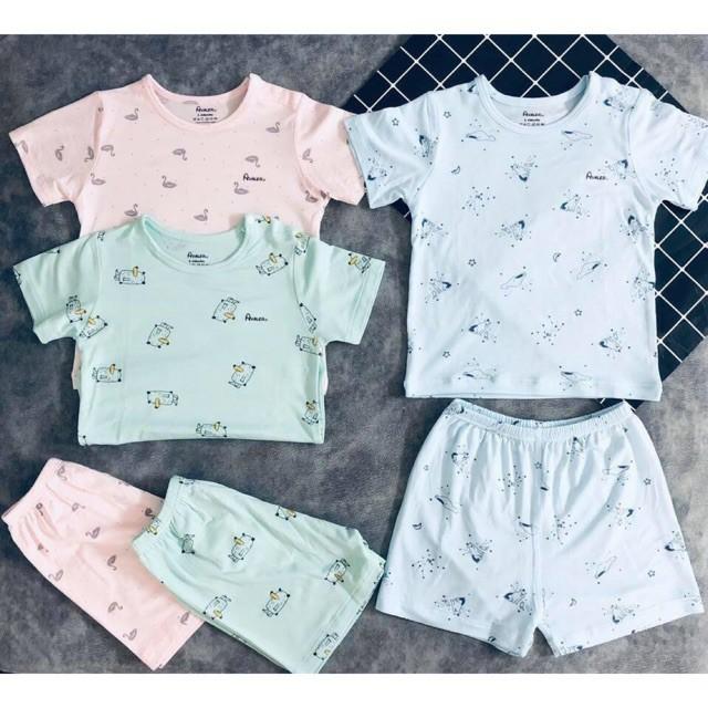 Bộ quần áo CỘC TAY cotton thun lạnh A3 Minky mom cho bé sơ sinh bé trai bé gái từ 0-18 tháng (Giao mẫu ngẫu nhiên)