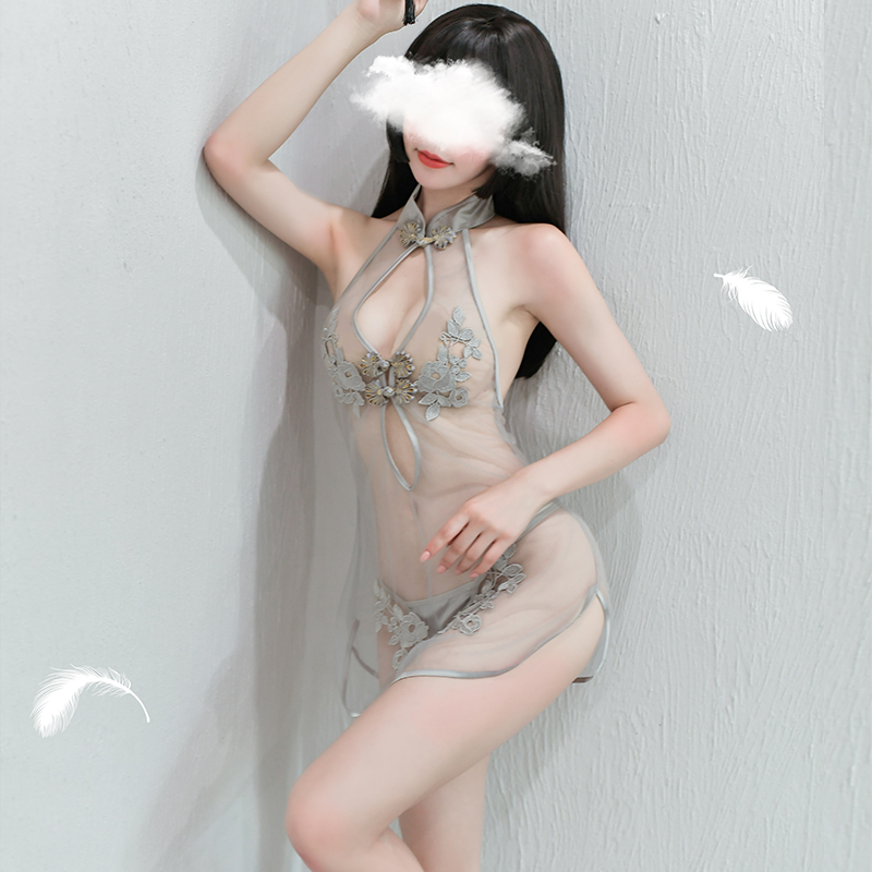 Cosplay Sườn Xám - Bộ đồ cosplay sườn xám nhung hở vai sexy gợi cảm - Set sườn xám thêu hoạ tiết