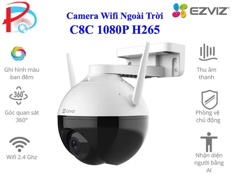 Camera IP wifi xoay 360 độ ngoài trời Ezviz C8C C8W C8PF -  Hàng chính hãng