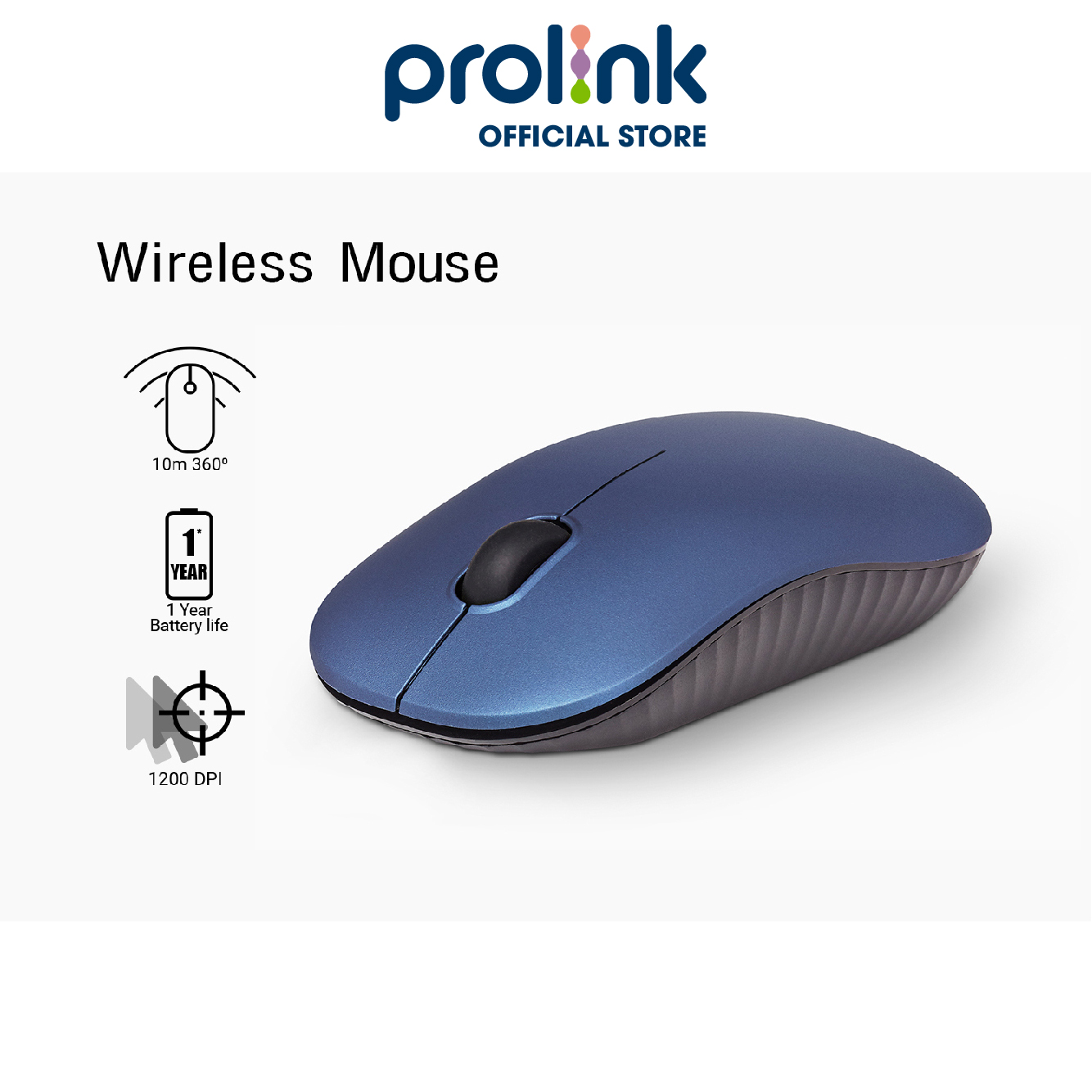 Chuột không dây PROLiNK PMW5009 giá rẻ, tốc độ cao, tiết kiệm pin dành cho PC, Macbook, Laptop - Hàng chính hãng