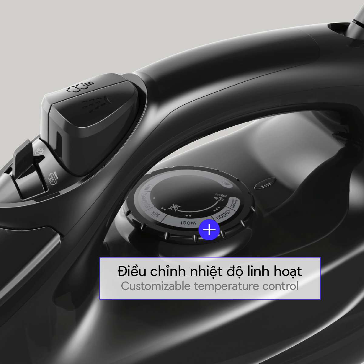 Bàn Ủi Hơi Nước LocknLock ENI334BLK 1800W 200ml, Hàng Chính Hãng, Mặt Đế Phủ Gốm Ceramic – JoyMall