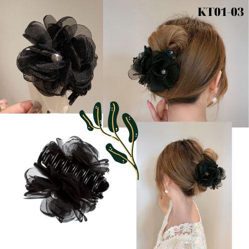 Kẹp tóc hàm cá mập trong bộ sưu tập hoa cỏ KT01- 4 mẫu hoa